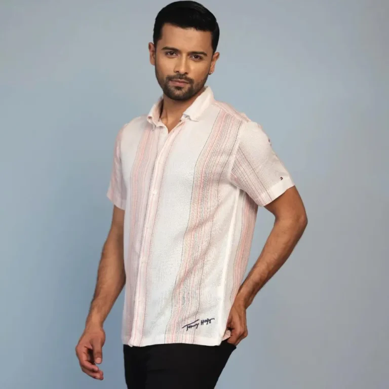 Fancy Stripe Casual Shirt Short Sleeve