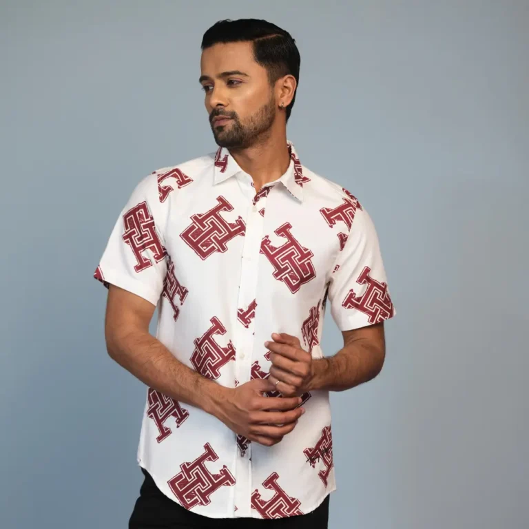 Printed Casual Shirt Maroon