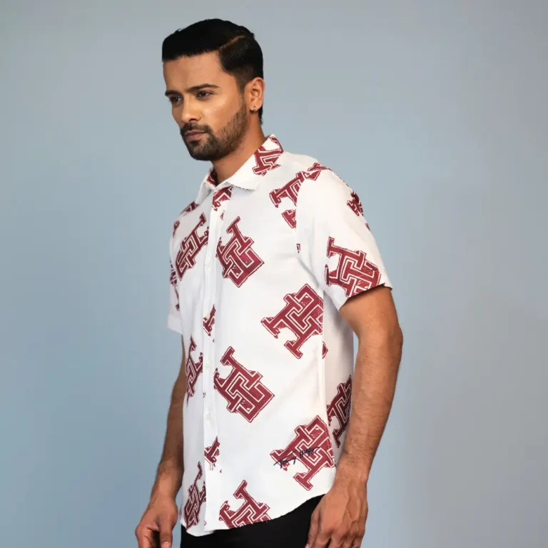 Printed Casual Shirt Maroon