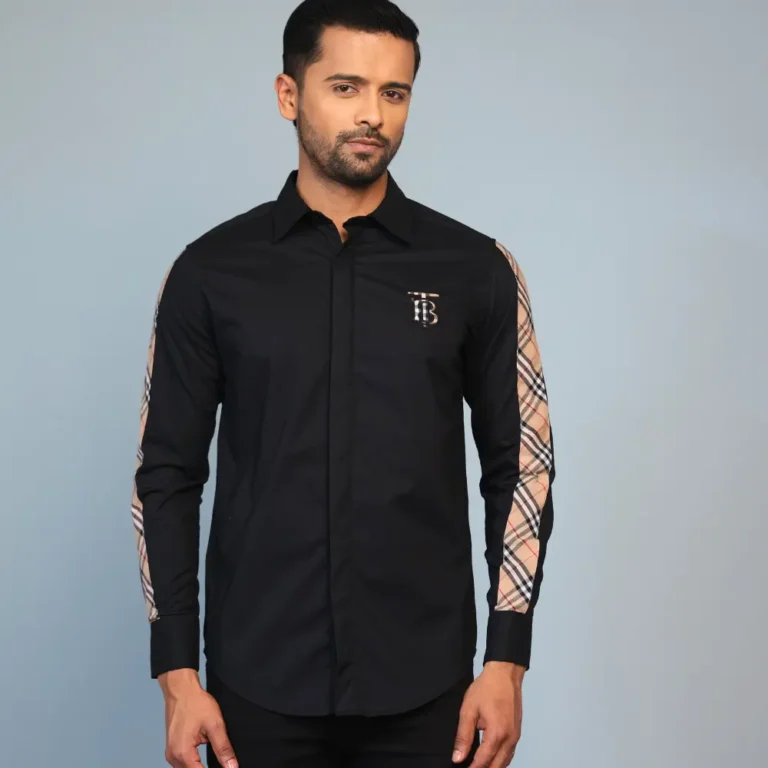 Burberry Casual Full Sleeve Shirt Black Color